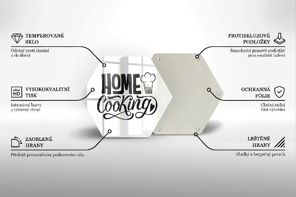 Glas Herdabdeckplatte Home cooking