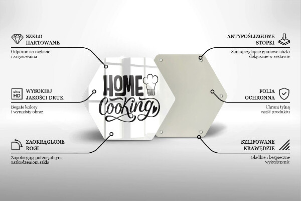 Glas Herdabdeckplatte Home cooking