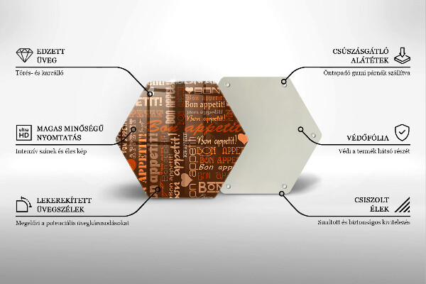 Glas Herdabdeckplatte Untertitel Bon appetit