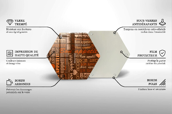 Glas Herdabdeckplatte Untertitel Bon appetit