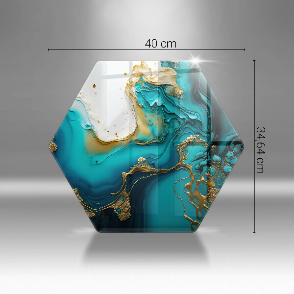 Glas Ceranfeldabdeckung Spritzschutz Türkisfarbene Abstraktion