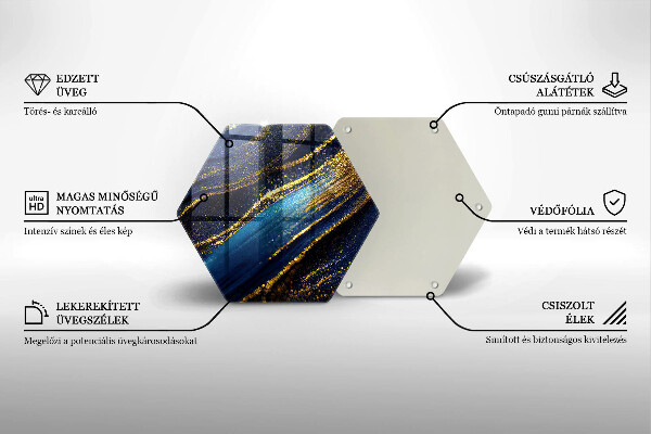 Glas Ceranfeldabdeckung Spritzschutz Marineblaue Abstraktion