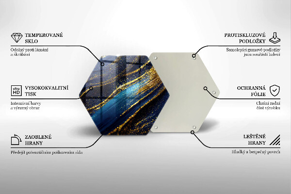 Glas Ceranfeldabdeckung Spritzschutz Marineblaue Abstraktion