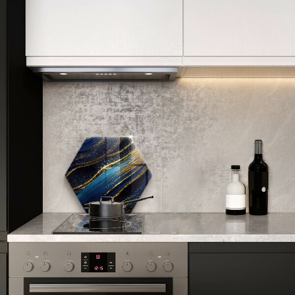 Glas Ceranfeldabdeckung Spritzschutz Marineblaue Abstraktion