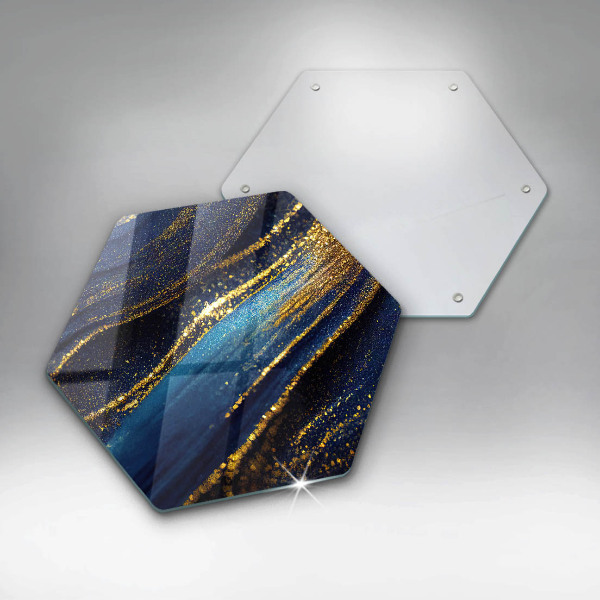 Glas Ceranfeldabdeckung Spritzschutz Marineblaue Abstraktion