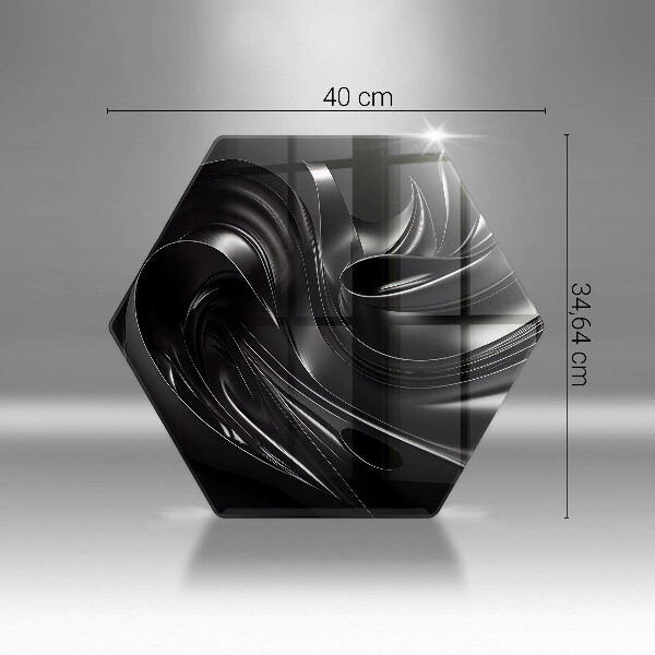 Glas Ceranfeldabdeckung Spritzschutz Abstrakte schwarze Masse