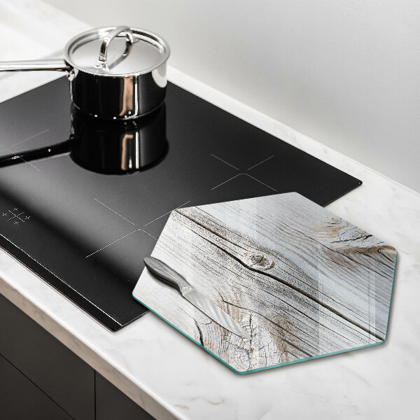 Glas Ceranfeldabdeckung Spritzschutz Helle Holzstruktur