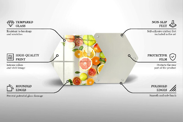 Glas Ceranfeldabdeckung Spritzschutz Zitrusfrüchte