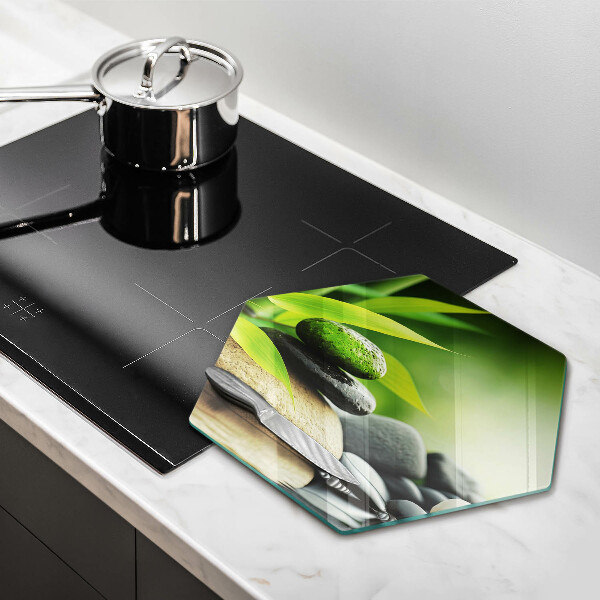 Glas Ceranfeldabdeckung Spritzschutz Zen-Bambussteine