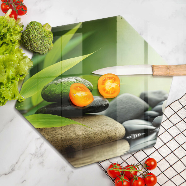 Glas Ceranfeldabdeckung Spritzschutz Zen-Bambussteine