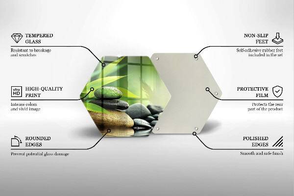 Glas Ceranfeldabdeckung Spritzschutz Zen-Bambussteine