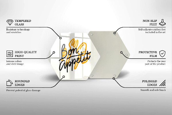 Glas Ceranfeldabdeckung Spritzschutz Inschrift Bon appetit
