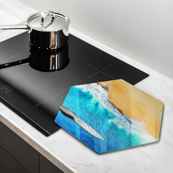 Glas Ceranfeldabdeckung Spritzschutz Strand und Meer