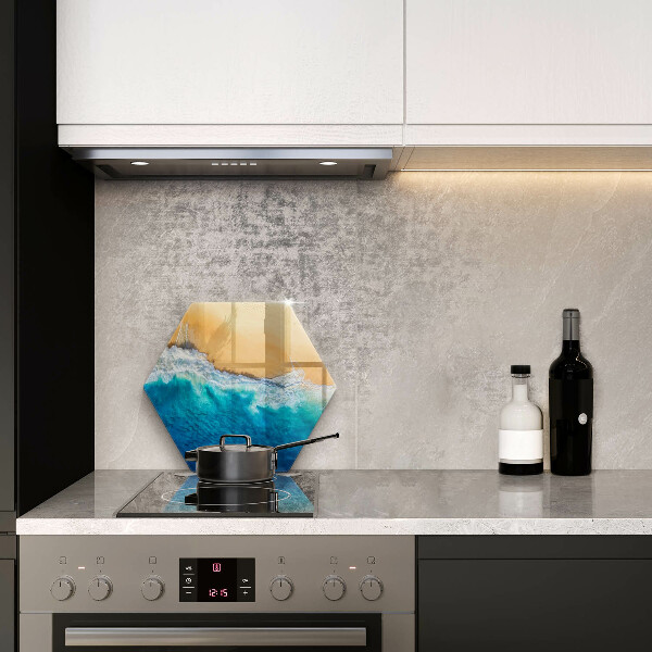 Glas Ceranfeldabdeckung Spritzschutz Strand und Meer