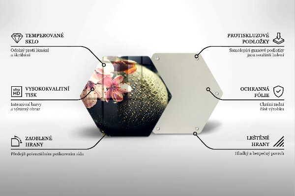 Glas Ceranfeldabdeckung Spritzschutz Blumen Zen-Steine