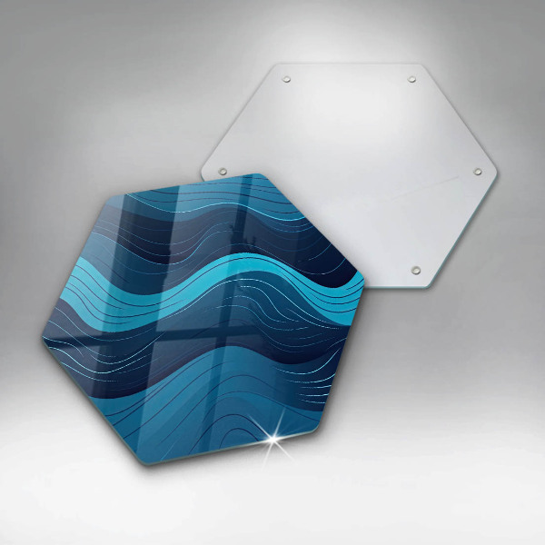 Glas Ceranfeldabdeckung Spritzschutz Abstrakte Wellen