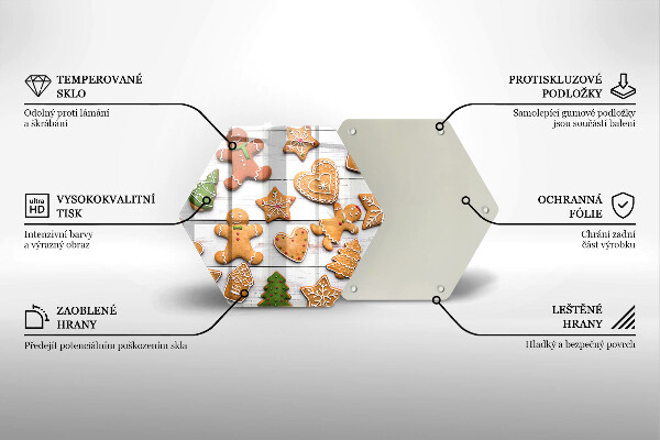 Glas Ceranfeldabdeckung Spritzschutz Weihnachtslebkuchen