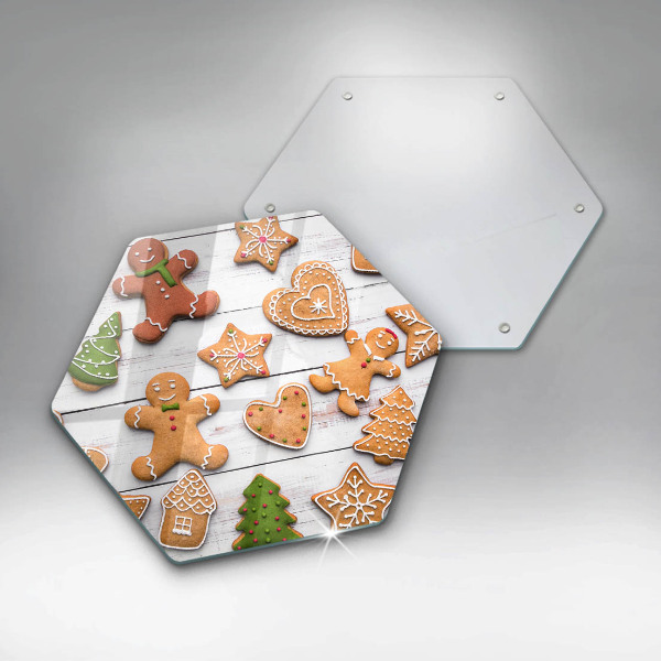 Glas Ceranfeldabdeckung Spritzschutz Weihnachtslebkuchen