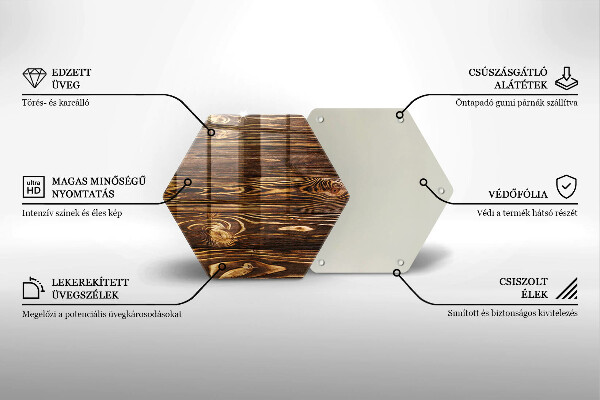 Glas Ceranfeldabdeckung Spritzschutz Holzstruktur