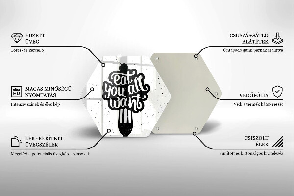 Glas Ceranfeldabdeckung Spritzschutz Eat all you want