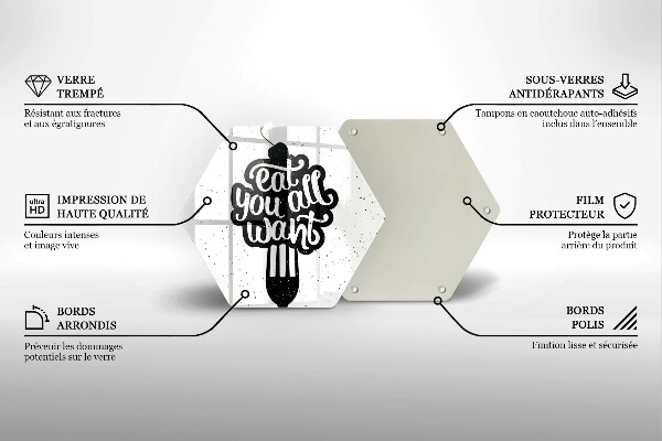 Glas Ceranfeldabdeckung Spritzschutz Eat all you want