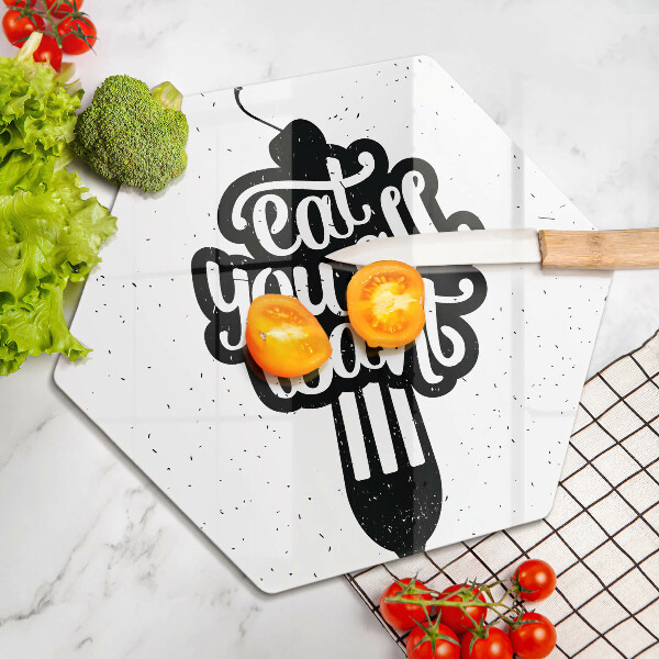 Glas Ceranfeldabdeckung Spritzschutz Eat all you want