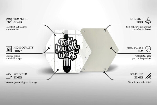 Glas Ceranfeldabdeckung Spritzschutz Eat all you want