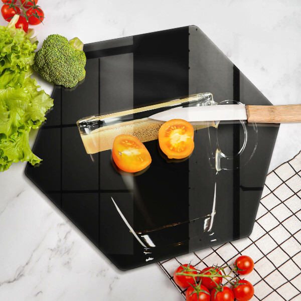 Glas Ceranfeldabdeckung Spritzschutz Ein Glas schwarzen Kaffee