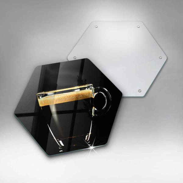 Glas Ceranfeldabdeckung Spritzschutz Ein Glas schwarzen Kaffee