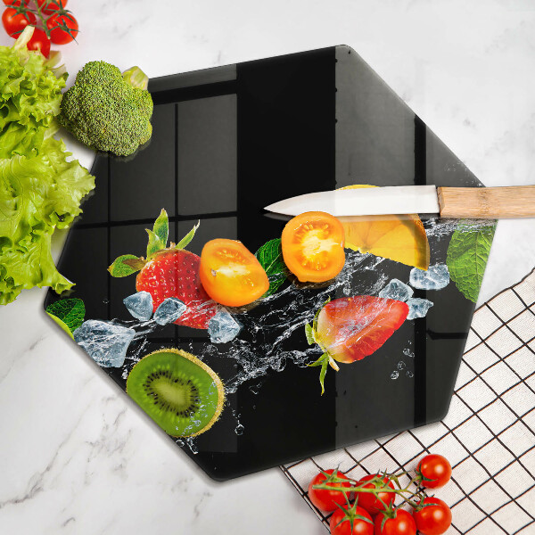 Glas Ceranfeldabdeckung Spritzschutz Früchte im Wasser