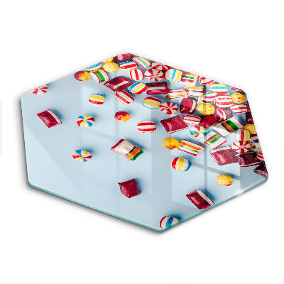 Glas Ceranfeldabdeckung Spritzschutz Bunte Bonbons