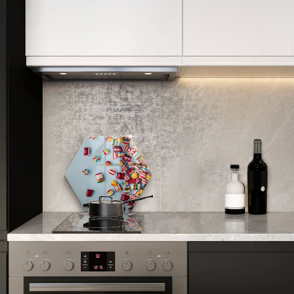 Glas Ceranfeldabdeckung Spritzschutz Bunte Bonbons