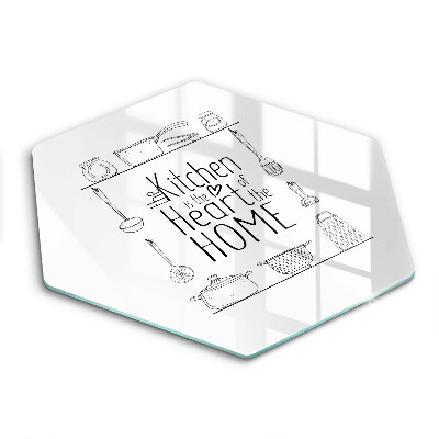 Glas Ceranfeldabdeckung Spritzschutz Inschrift Satz