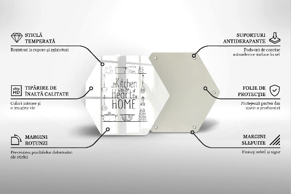Glas Ceranfeldabdeckung Spritzschutz Inschrift Satz