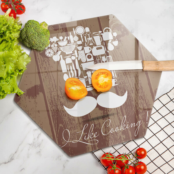 Glas Ceranfeldabdeckung Spritzschutz I like cooking