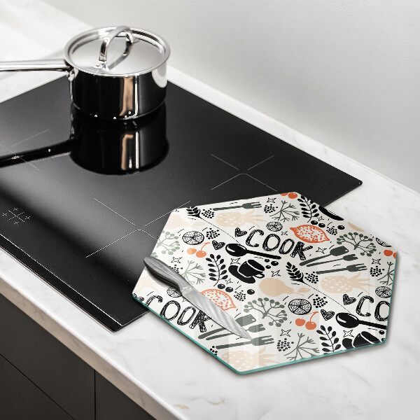 Glas Ceranfeldabdeckung Spritzschutz Cartoon-Küchenmotiv