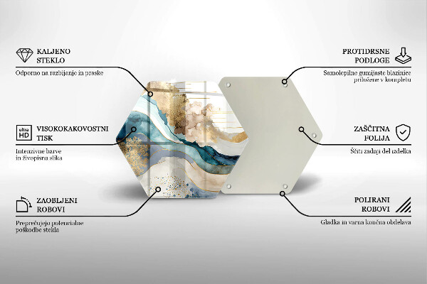 Glas Ceranfeldabdeckung Spritzschutz Bunter Marmor