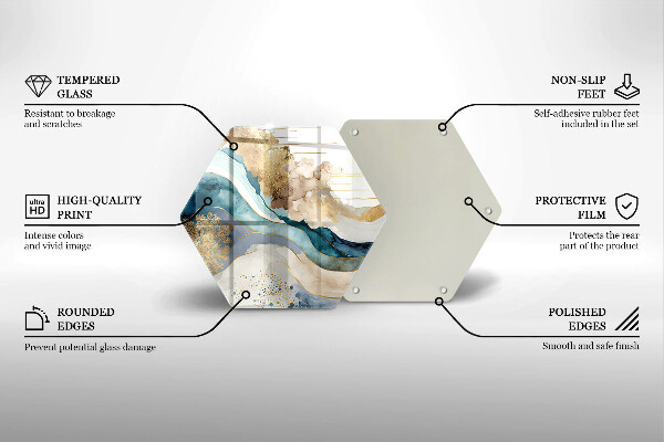 Glas Ceranfeldabdeckung Spritzschutz Bunter Marmor