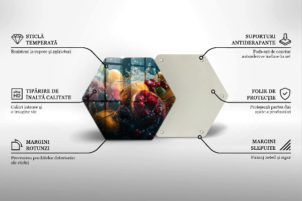 Glas Ceranfeldabdeckung Spritzschutz Früchte im Wasser