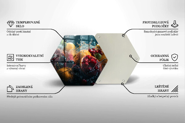 Glas Ceranfeldabdeckung Spritzschutz Früchte im Wasser