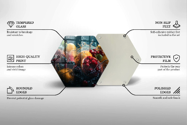 Glas Ceranfeldabdeckung Spritzschutz Früchte im Wasser