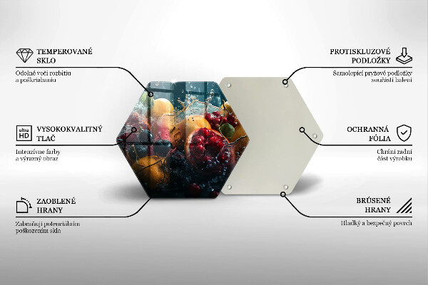 Glas Ceranfeldabdeckung Spritzschutz Früchte im Wasser