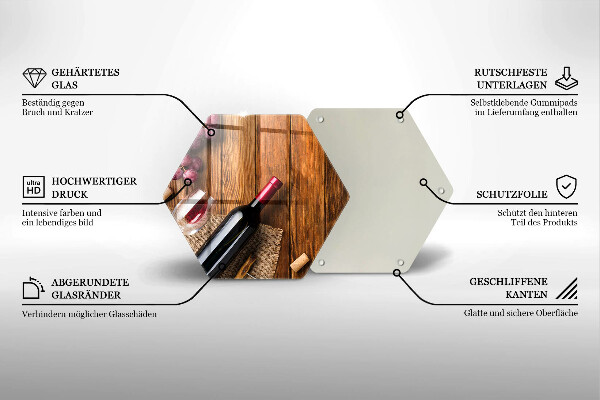 Glas Ceranfeldabdeckung Spritzschutz Eine Flasche Rotwein