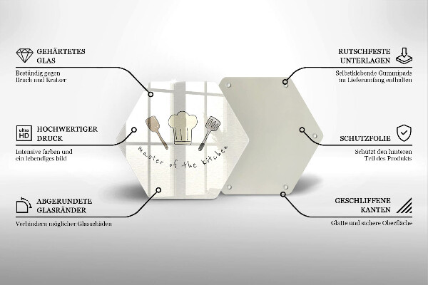 Glas Ceranfeldabdeckung Spritzschutz Master of the Kitchen