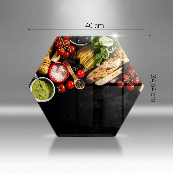 Glas Ceranfeldabdeckung Spritzschutz Italienische Zutaten und Gewürze