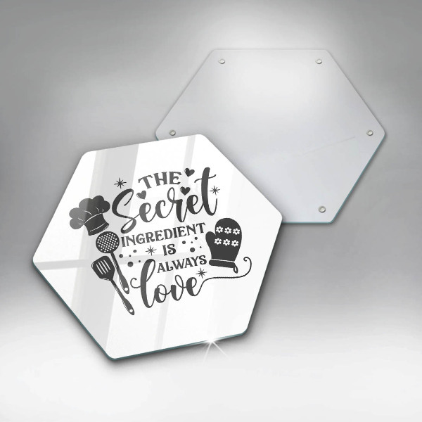 Glas Ceranfeldabdeckung Spritzschutz Inschrift Satz