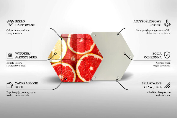Glas Ceranfeldabdeckung Spritzschutz Grapefruitscheiben