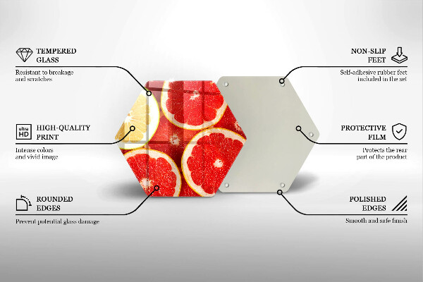 Glas Ceranfeldabdeckung Spritzschutz Grapefruitscheiben