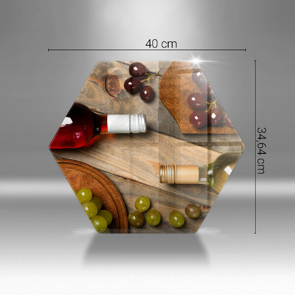 Glas Ceranfeldabdeckung Spritzschutz Weinflaschen und Trauben