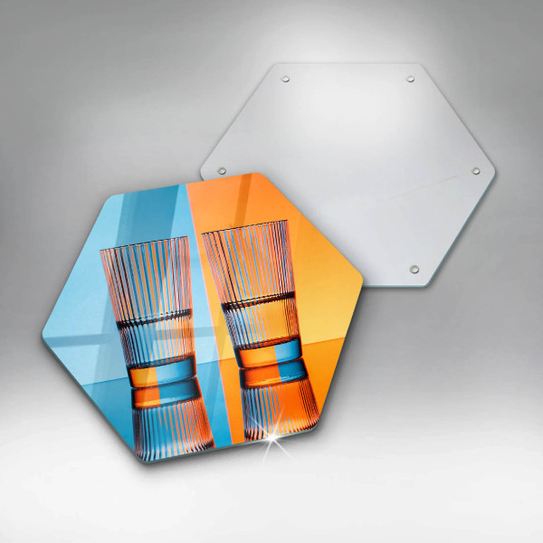 Glas Ceranfeldabdeckung Spritzschutz Zwei Gläser Wasser